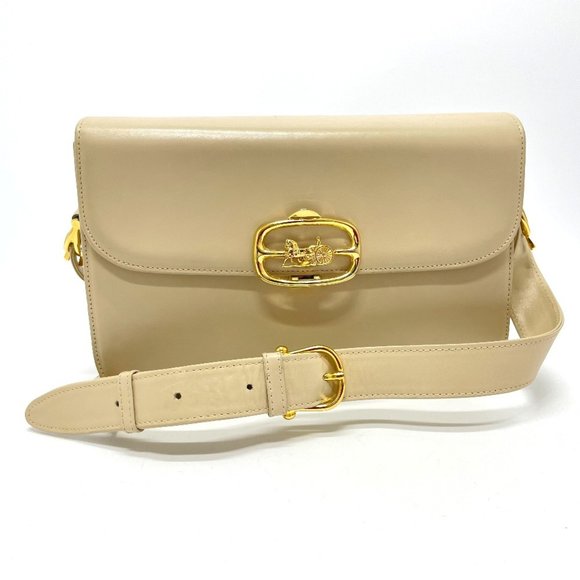 CELINE Vintage Cream Leather Shoulder Bag - Picture 1 of 12